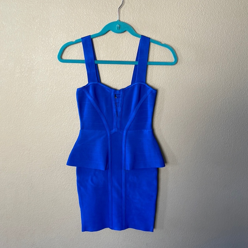 Marciano Royal Blue Peplum Dress